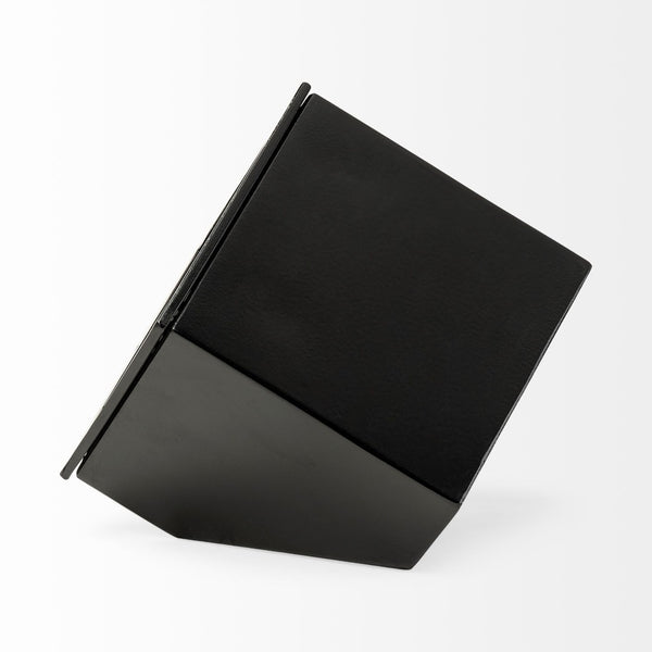 Mercana Ralph Modern Industrial Square Table Clock for Stylish Home Décor – Easy to Read, Durable Design Black Metal | Cube 68737