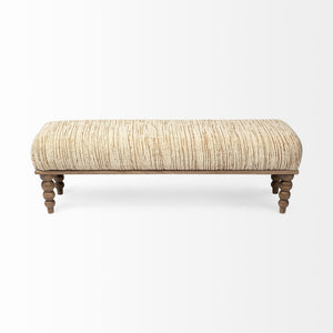 Mercana Alder Elegant Upholstered Accent Bench with Mango Wood Base - Ideal for Global and Coastal Decor 68744