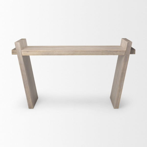 Mercana Elaine Console Table – Solid Mango Wood with Angled Legs for Modern Farmhouse Style & Easy Assembly 68747