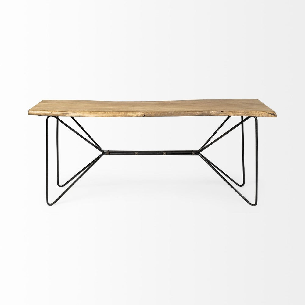 Mercana Papillion Console Table - Live-Edge Acacia Top with Butterfly Inspired Iron Base for Modern Spaces 68753-AB