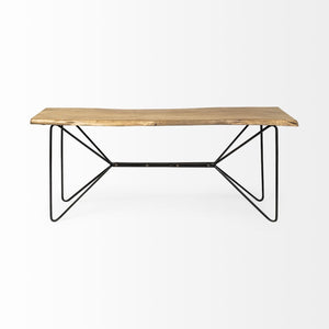 Mercana Papillion Console Table - Live-Edge Acacia Top with Butterfly Inspired Iron Base for Modern Spaces 68753-AB