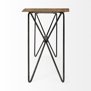 Mercana Papillion Console Table - Live-Edge Acacia Top with Butterfly Inspired Iron Base for Modern Spaces 68753-AB