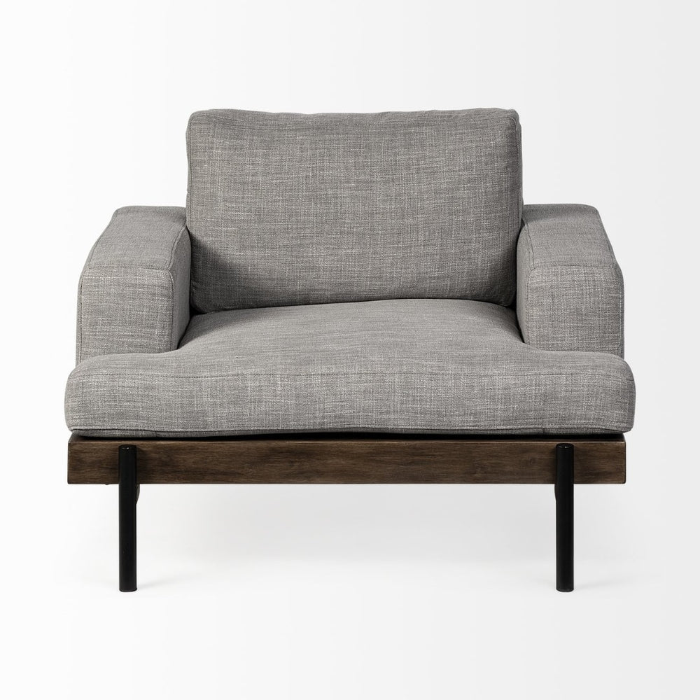 Mercana Colburne I Plush Industrial-Modern Accent Chair with Wood and Iron Frame for Stylish Comfort 68757