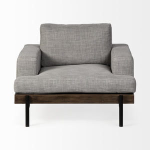 Mercana Colburne I Plush Industrial-Modern Accent Chair with Wood and Iron Frame for Stylish Comfort 68757