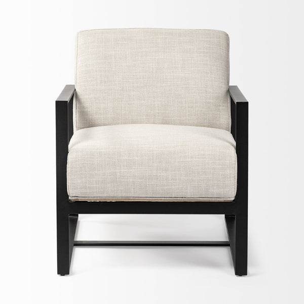 Mercana Stamford Modern Upholstered Accent Chair with Wood Back and Sturdy Metal Frame for Stylish Comfort 68760