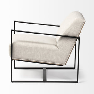 Mercana Stamford Modern Upholstered Accent Chair with Wood Back and Sturdy Metal Frame for Stylish Comfort 68760