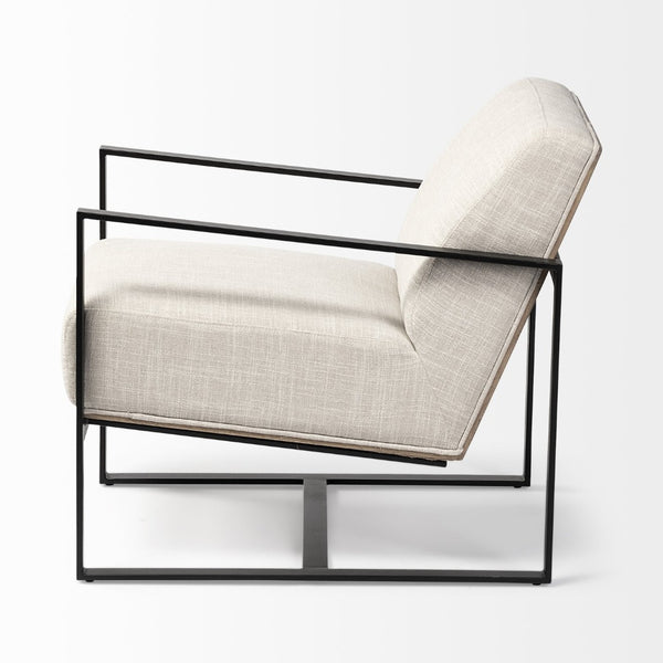 Mercana Stamford Modern Upholstered Accent Chair with Wood Back and Sturdy Metal Frame for Stylish Comfort 68760