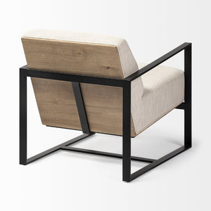 Mercana Stamford Modern Upholstered Accent Chair with Wood Back and Sturdy Metal Frame for Stylish Comfort 68760