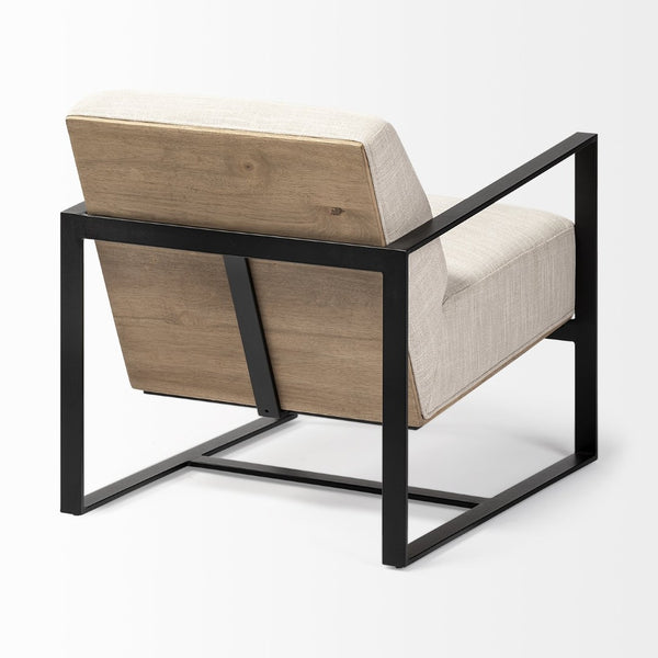 Mercana Stamford Modern Upholstered Accent Chair with Wood Back and Sturdy Metal Frame for Stylish Comfort 68760