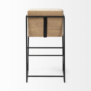 Mercana Stamford 36" Height Upholstered Seat with Wood Back and Durable Metal Frame for Modern Interiors 68764