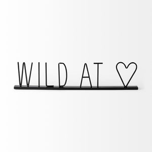 Mercana Wild Modern Farmhouse Metal Wall Sign – Sleek Matte Black Accent for Urban and Eclectic Spaces Black Metal | Wild 68790