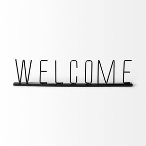 Mercana Wild Modern Farmhouse Metal Wall Sign – Sleek Matte Black Accent for Urban and Eclectic Spaces Black Metal | Welcome 68791