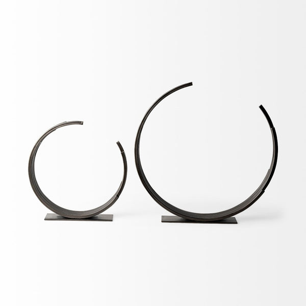 Mercana Taj Decorative Object - Sculptural Broken-Halo Design in Matte Metallic for Modern Interiors 68801