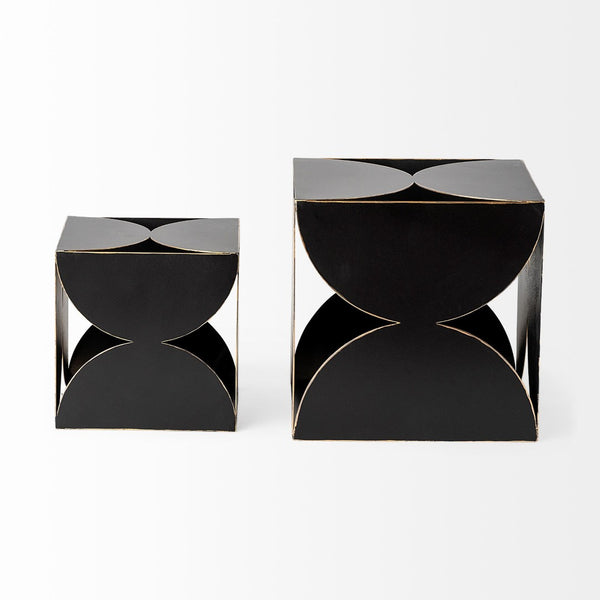 Mercana Darren Small Decorative Cube - Industrial Accent for Modern Spaces, Perfect for Stylish Displays Black Metal | 6H 68802