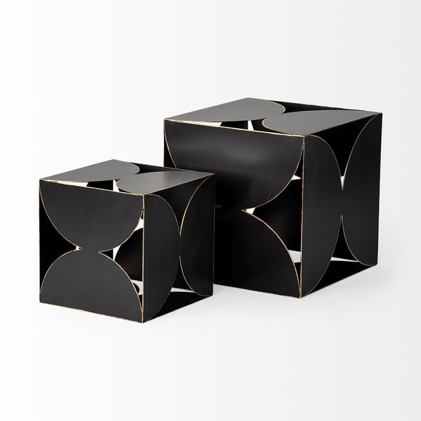 Mercana Darren Small Decorative Cube - Industrial Accent for Modern Spaces, Perfect for Stylish Displays Black Metal | 6H 68802
