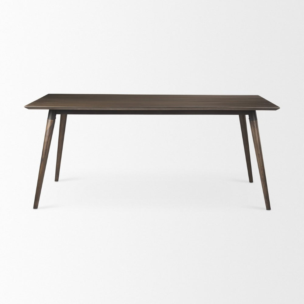 Mercana Nicholas II Dining Table - Solid Mango Wood Top with Industrial Iron Base for Modern Elegance 68844