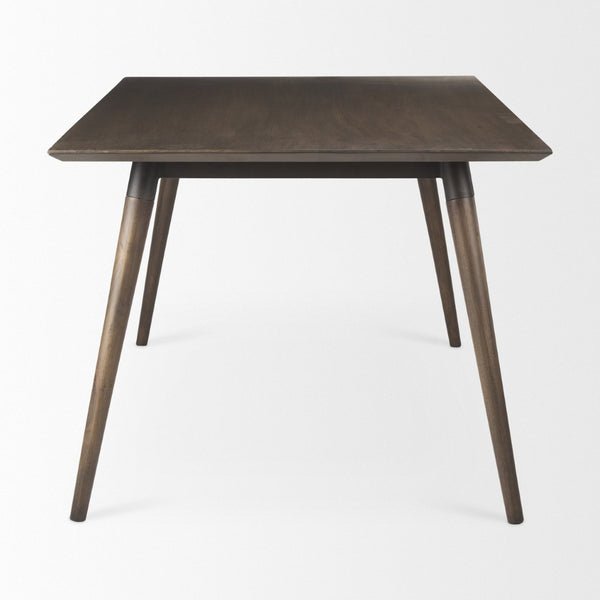 Mercana Nicholas II Dining Table - Solid Mango Wood Top with Industrial Iron Base for Modern Elegance 68844