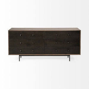 Mercana Grace Two-Tone Sideboard - Solid Mango Wood, 6 Drawer Storage, Contemporary Design for Modern Spaces 68846