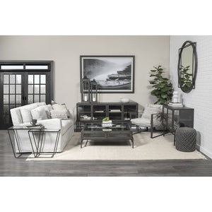 Mercana Denly Elegant Two-Seater Slipcovered Sofa with Deep Cushions for Modern Living Room Comfort Frost Gray 68719