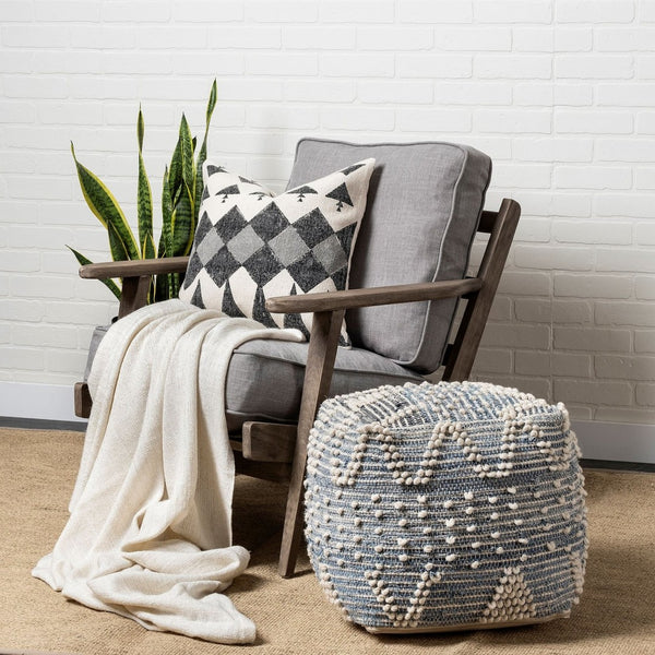 Mercana Rofi Handcrafted Cotton Pouf - Versatile Cube Accent for Stylish Interiors, Seating & Decor 67584