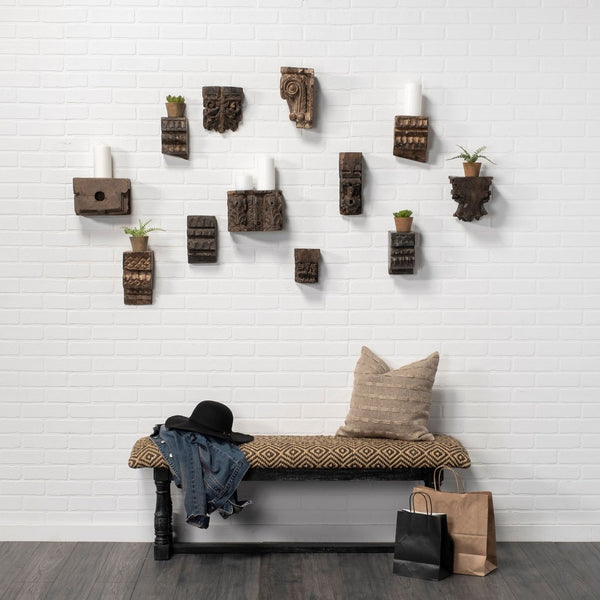 Mercana Denison Stylish Woven Cushion Accent Bench with Solid Wood Base – Perfect for Entryways & Living Areas 50254