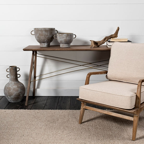 Mercana Harman Coastal-Inspired Accent Chair with Plush Comfort and Natural Wood Frame for Any Space 67513