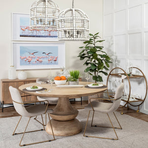 Mercana Carola Chic Two-Tier Bar Cart with Mirror Shelves and Stemware Holder for Stylish Home Entertaining 50363