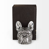 Mercana Bruno (Set of 2) 5L x 5W Silver American Bulldog Bookends 68925