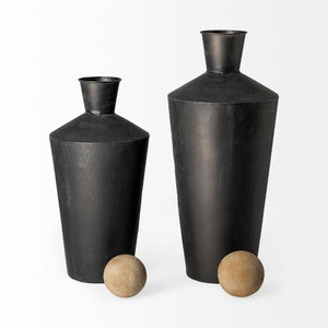 Mercana Asher Decorative Urns with Natural Wood Tops – Modern Accents for Stylish Home Decor and Focal Points 68983