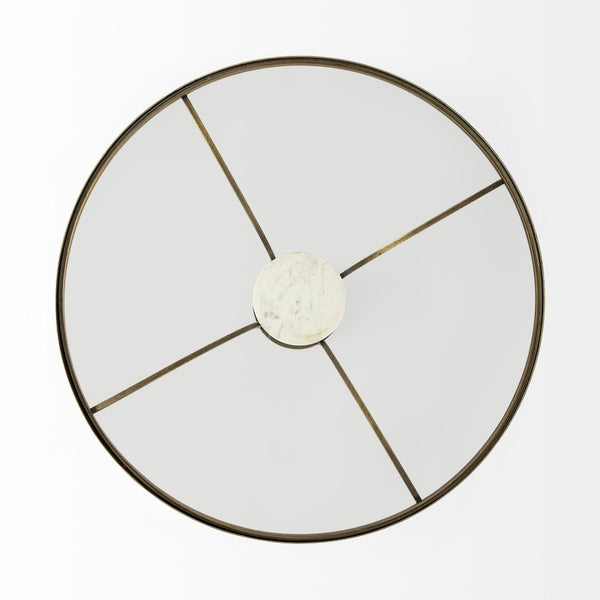 Mercana Jacinta 36" Round Pedestal Coffee Table with Elegant Design for Luxe Glam and Contemporary Interiors 69052-AB