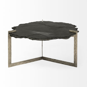 Mercana Shale 37" Irregular Live-Edge Coffee Table with Unique Natural Texture and Elegant Design Elements 69049-AB