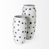 Mercana Polka Large 32H White Ceramic Polka Dot Vase  69047