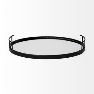 Mercana Ansel Oval Serving Tray – Elegant Modern Design with Mirrored Glass Base & Easy Grip Handles 68984