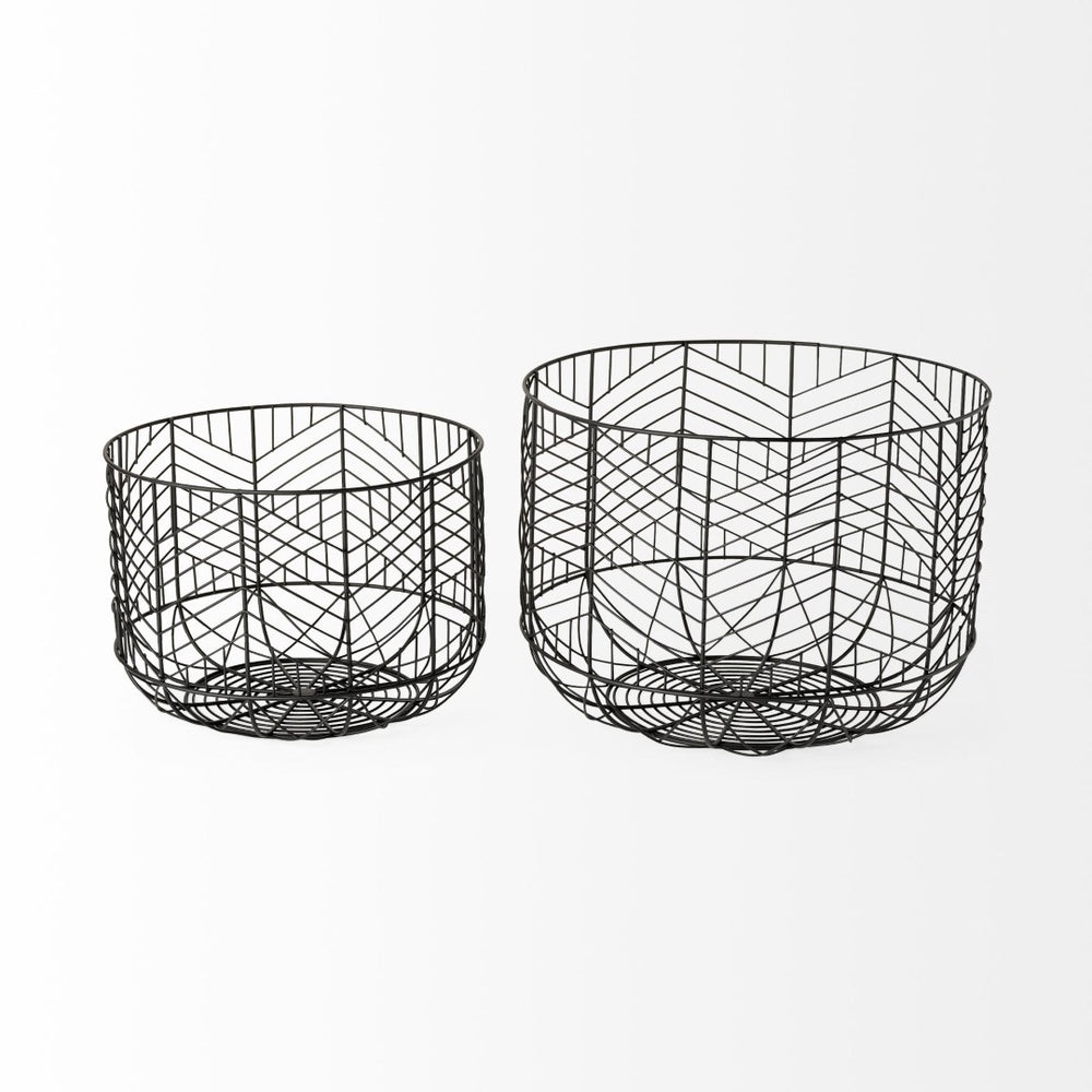 Mercana Idris Geometric Mesh Bowls - Modern Industrial Style for Versatile Home Storage & Décor Enhancements 68949