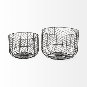 Mercana Idris Geometric Mesh Bowls - Modern Industrial Style for Versatile Home Storage & Décor Enhancements 68949