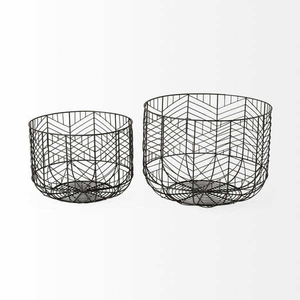 Mercana Idris Geometric Mesh Bowls - Modern Industrial Style for Versatile Home Storage & Décor Enhancements 68949