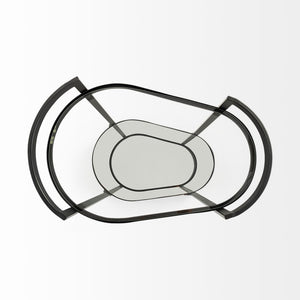 Mercana Eleonore Contemporary Two-Tier Bar Cart with Durable Tempered Shelves for Stylish Entertaining 68945