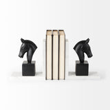 Mercana Hidalgo (Set of 2) 14L x 3W Black Majestic Horse Bookends 68931