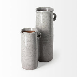 Mercana Frieda Small Freckled Ceramic Jug – Handcrafted Accent for Modern Farmhouse & Scandinavian Decor Gray Ceramic | 9H 68917