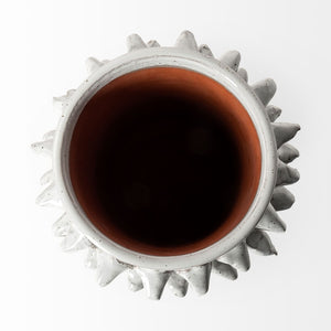 Mercana Farmhampton Sculptural Spoked Vase – Modern Elegance for Coastal, Glam, and Minimalist Interiors Gray Ceramic | 7H 68915