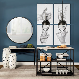 Mercana Leighton Pendant Light - Striking Spherical Design in Antiqued Gold for Modern Farmhouse Glamour Black Metal | Glass Globe 65463