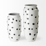 Mercana Polka Large 32H White Ceramic Polka Dot Vase  69047