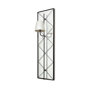 Mercana Krissta Black Metal and Mirror Wall Sconce 68973-AB