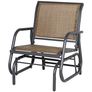 English Elm Outsunny Porch Glider Chair - Durable Steel Frame, Breathable Mesh For Outdoor Comfort & Relaxation W2225P217098-GIGA