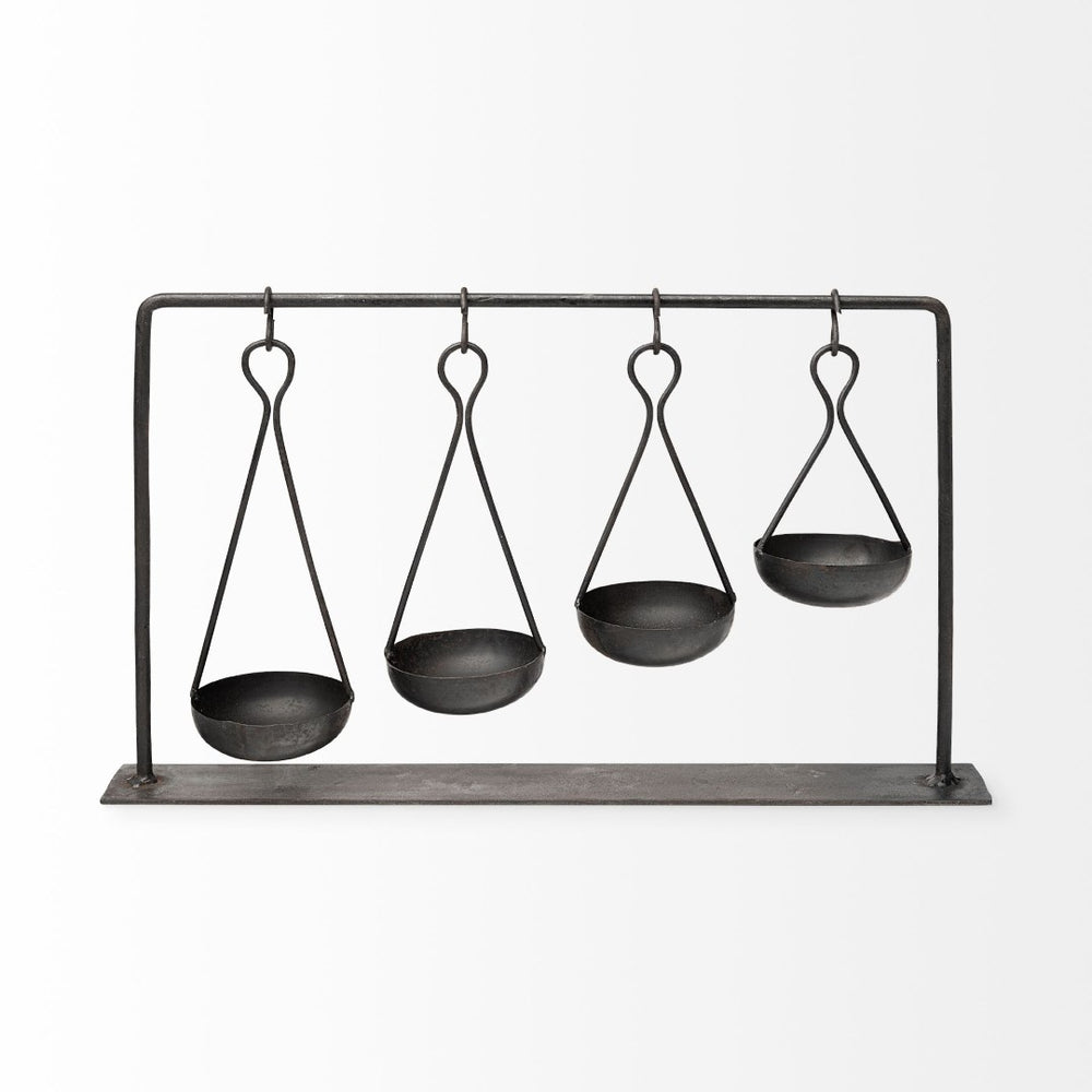 Mercana Enos 19L x 3W Sculptural Metal Bowl Display for Industrial-Modern Home Décor and Accent Styling 68857