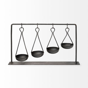 Mercana Enos 19L x 3W Sculptural Metal Bowl Display for Industrial-Modern Home Décor and Accent Styling 68857