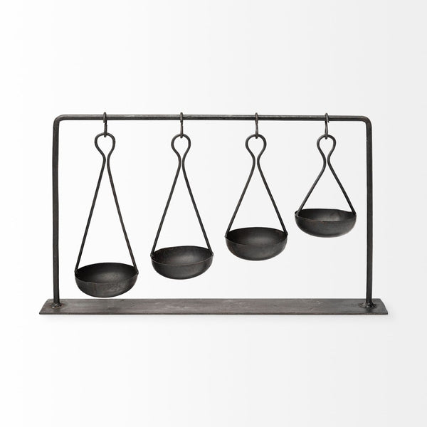 Mercana Enos 19L x 3W Sculptural Metal Bowl Display for Industrial-Modern Home Décor and Accent Styling 68857