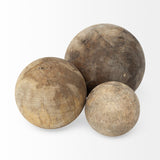 Mercana Carrick (Set of 3) Natural Wood Decorative Spheres 68856