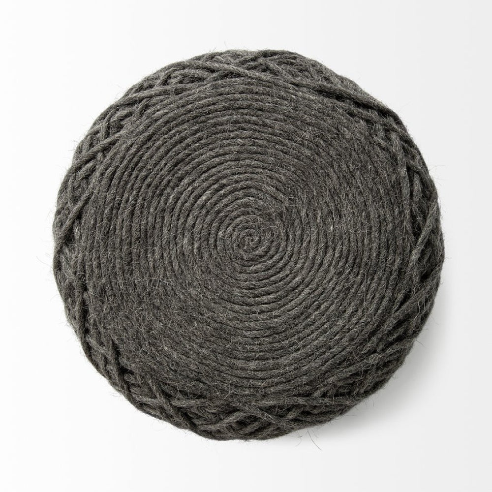 Mercana Allium Handwoven Wool Pouf - Stylish Cylindrical Accent for Versatile Seating & Modern Decor 68731