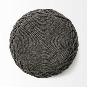 Mercana Allium Handwoven Wool Pouf - Stylish Cylindrical Accent for Versatile Seating & Modern Decor 68731